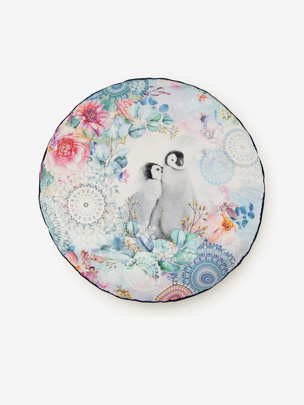 HIP Диаметър 55 см - Светлосиня възглавница HIP Rachna с възможност за обръщане