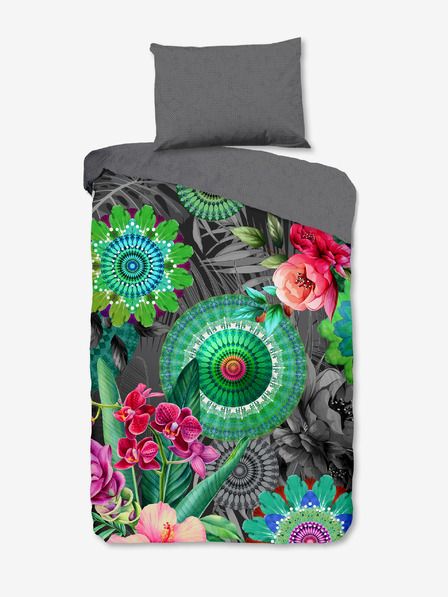 HIP Сиво шарено двустранно спално бельо HIP Thirze 140 x 200 cm -