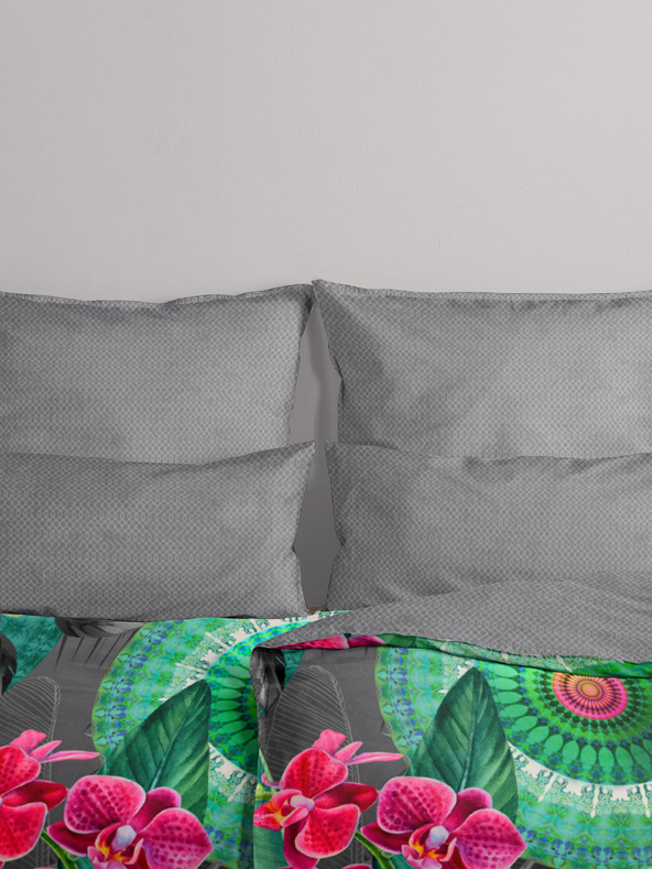 HIP Сиво шарено двустранно спално бельо HIP Thirze 140 x 200 cm -