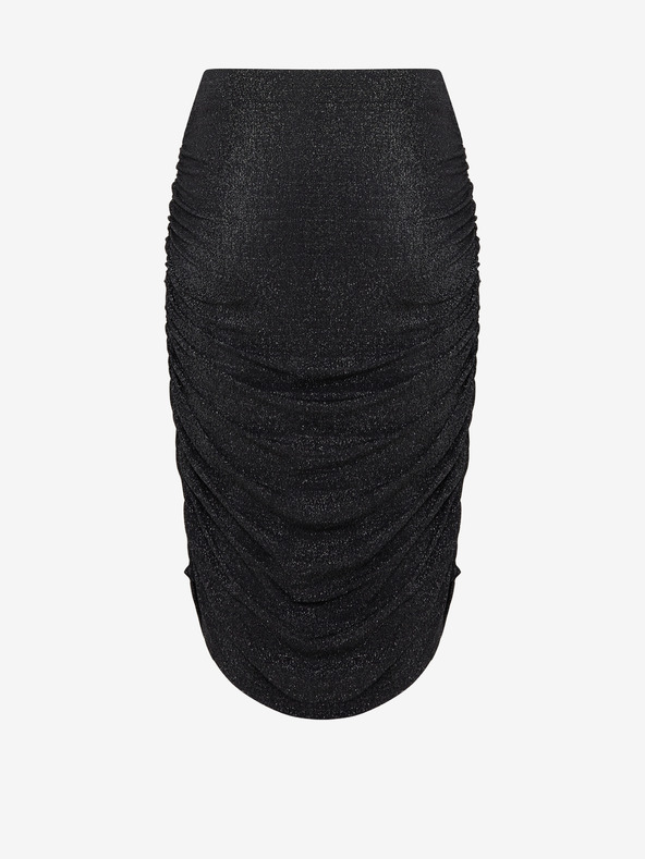 Fransa Черна дамска пола с металик Fransa